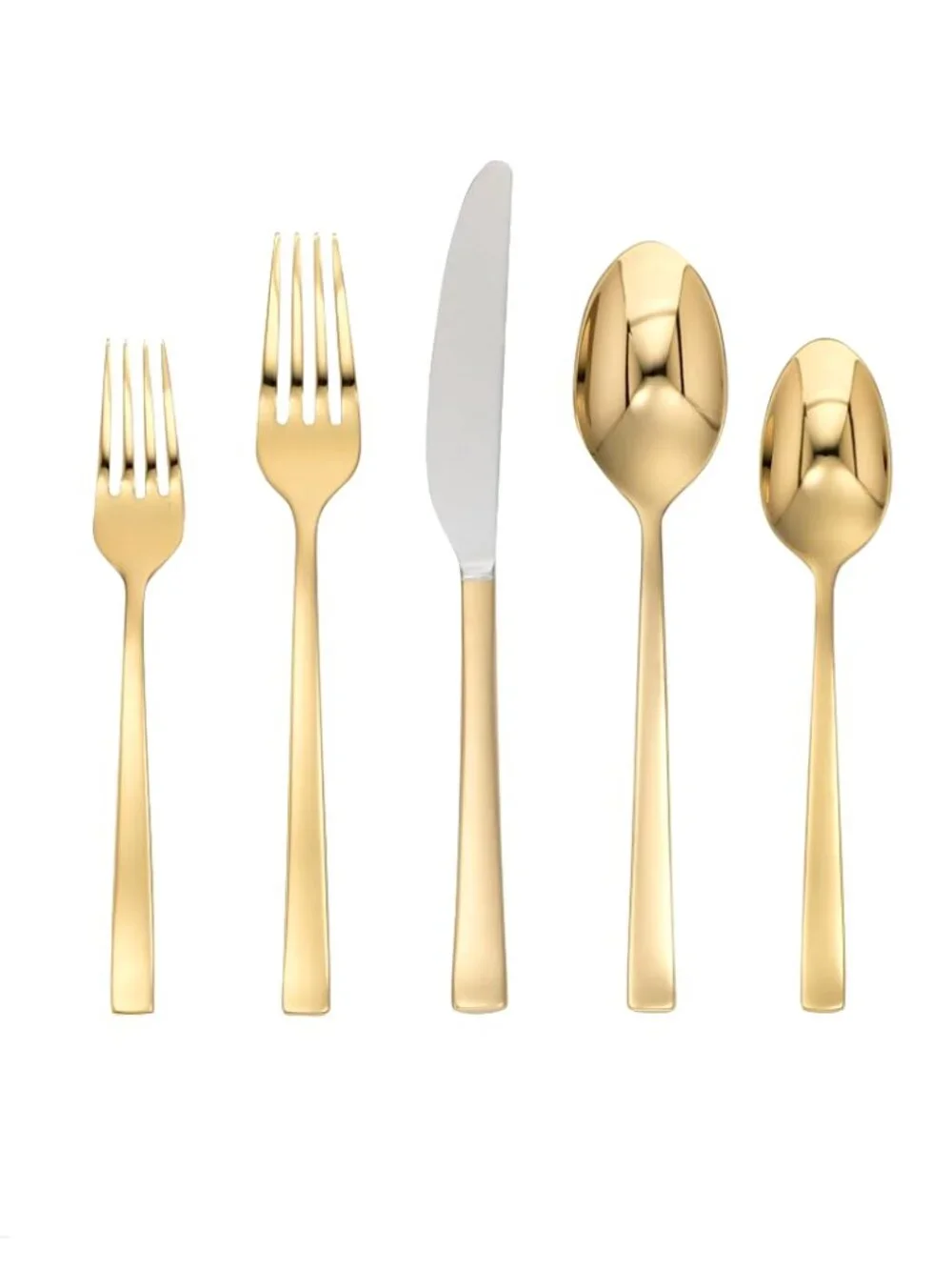 Crate&Barrel gold flatware “Ellenore” by Cambridge. 4 place settings, NIB.